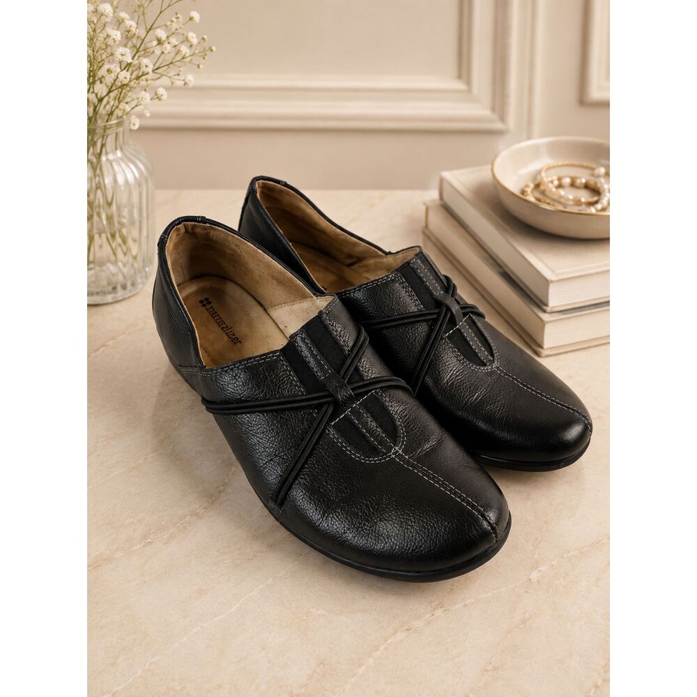 Naturalizer Black Leather Comfort Slip On Casual Shoes Women’s Size 8.5 M